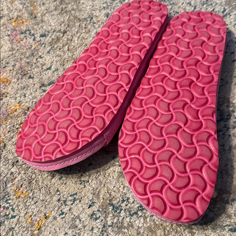 Sanosan Pink Leather Slip On Slides Sandals 9 - Picture 6 of 8